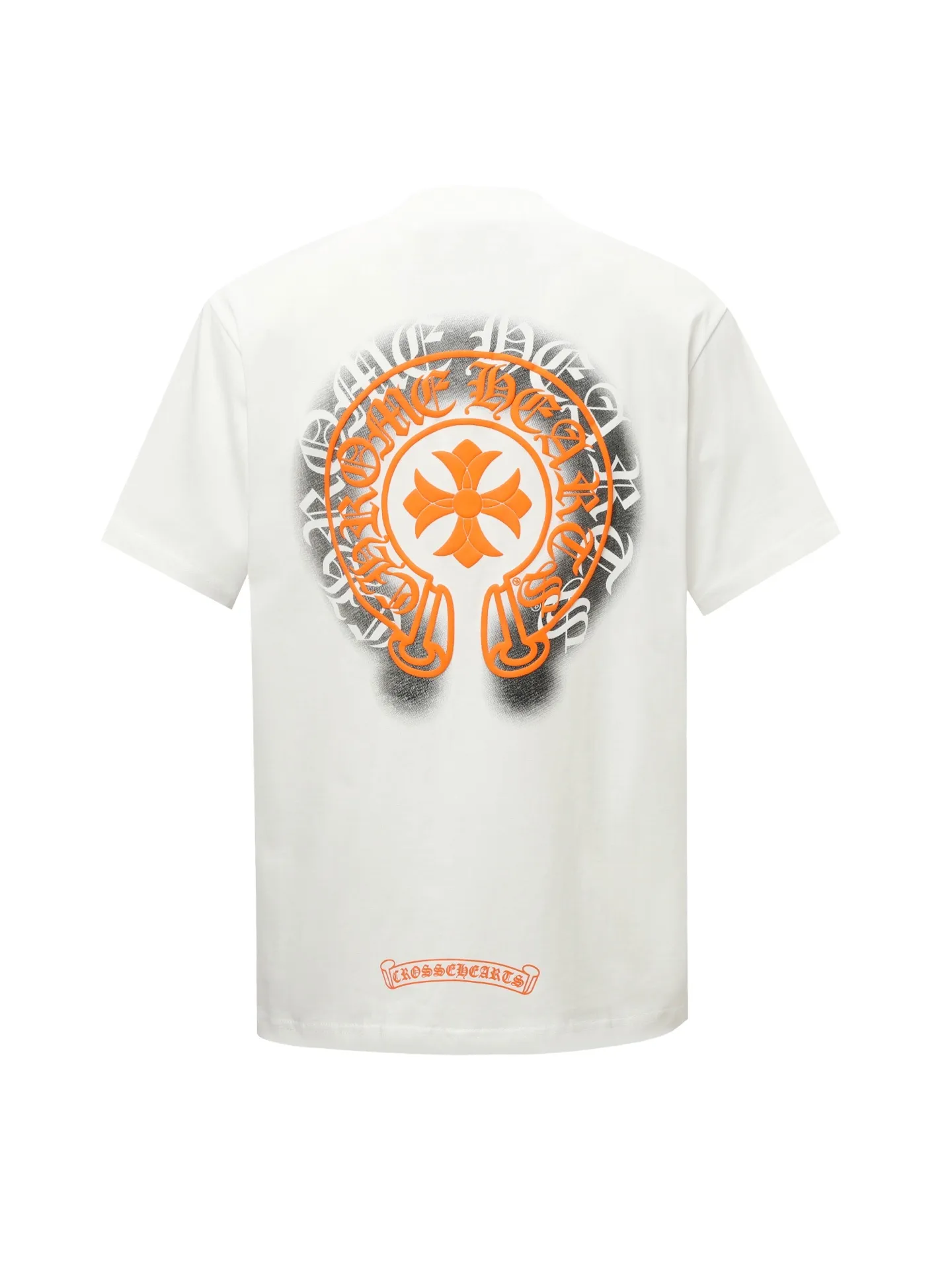 🅿️180 Chrome hearte/Chrome heart ch 25ss early spring Sanskrit horseshoe foam printed short-sleeved T-shirt. A must-have item for daily commuting for men and women in light luxury. The correct version is welcome to compare. Detailed features: ·280g 100% cotton double yarn jersey fabric. ·Special thickened 32 pieces of double-strand 1x1 thread in the same vat. ·Double-needle stitching process. ·Original main mark washed hangtag. Color: black white Size: XS-L